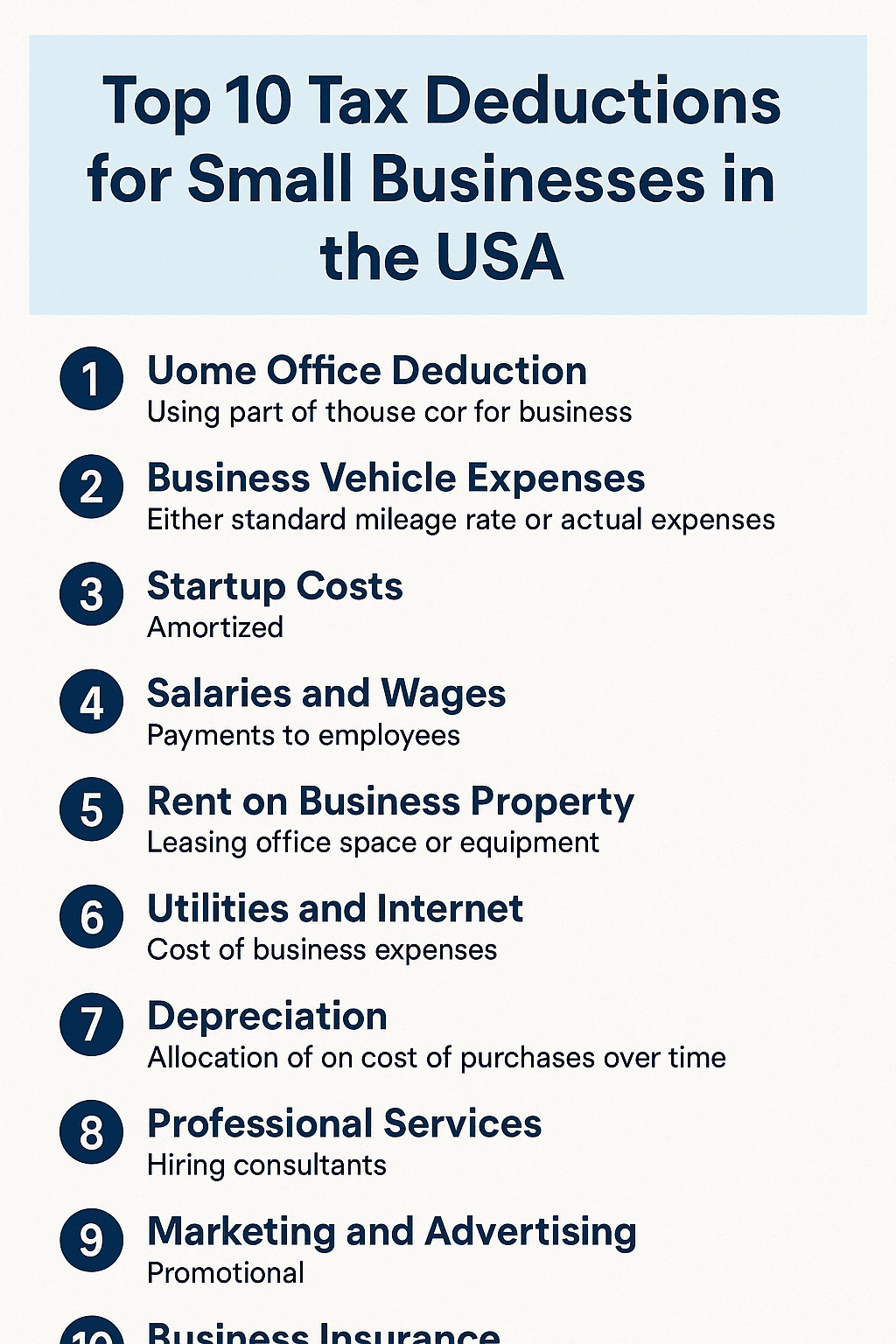 Top 10 Tax Deductions for Small Businesses in the USA